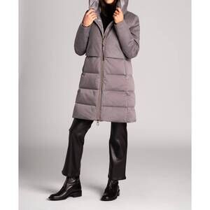 NEW DUNO ballon hooded down jacket in silver